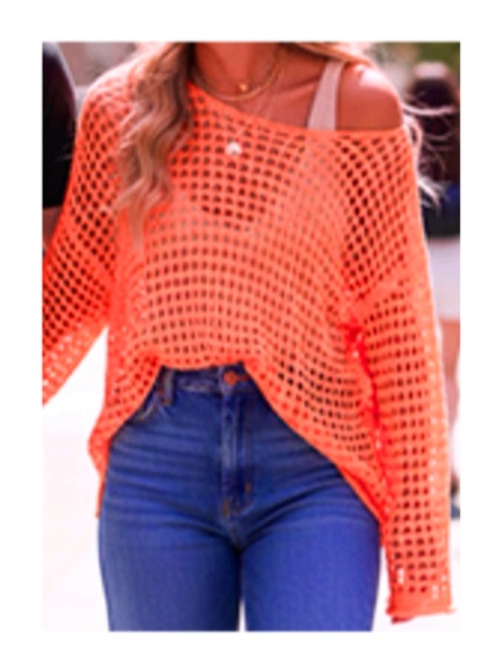 NWT Rebel Raven Neon coral open knit crochet tunic blouse - Picture 3 of 12
